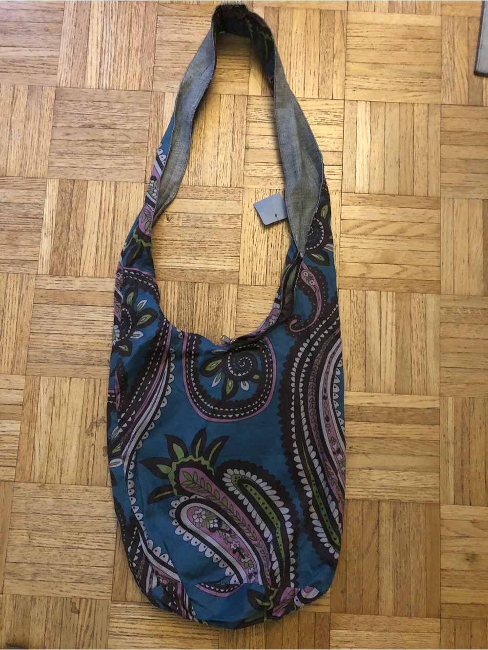 Blue Paisley Print Hobo Shoulder Bag New w/ Tag
